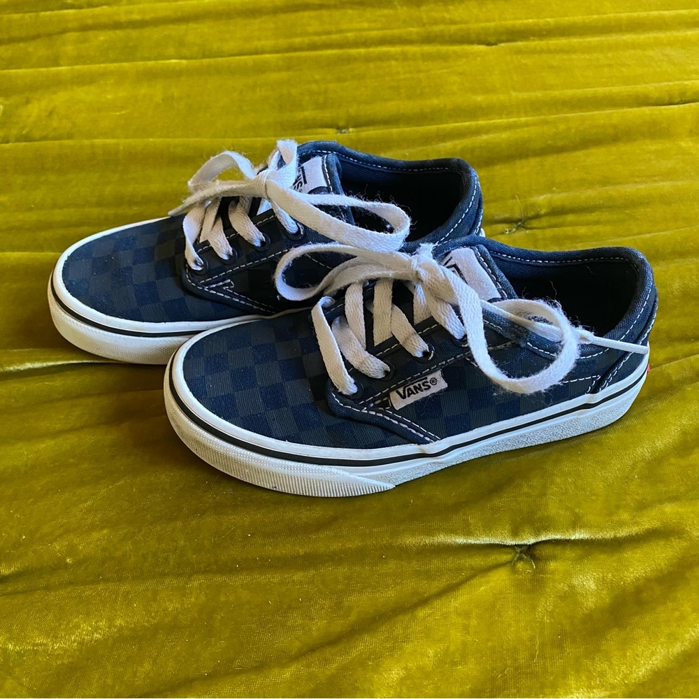 Navy Blue Checkered Vans